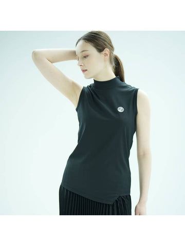 Mock neck, uncut sleeveless, BLACK - TRIMERE - BALAAN 1