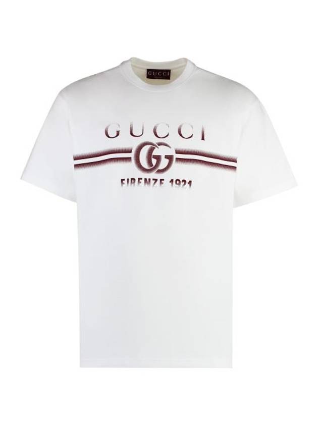 Cotton Print Short Sleeve T-Shirt White - GUCCI - BALAAN 1