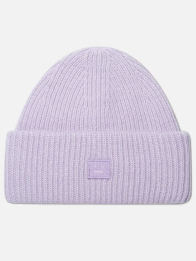 Small Face Logo Beanie Purple Melange - ACNE STUDIOS - BALAAN 3