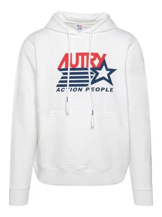 Iconic Logo Print Hoodie White - AUTRY - BALAAN 4