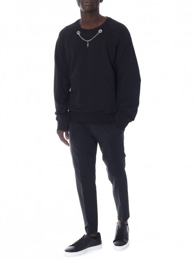 Black Thunderbolt Chain Sweatshirt - NEIL BARRETT - BALAAN 9