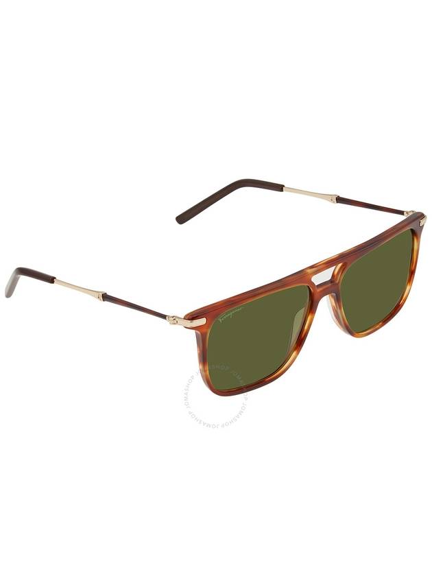 Ferragamo Green Rectangular Men's Sunglasses SF966S 216 57 - SALVATORE FERRAGAMO - BALAAN 1