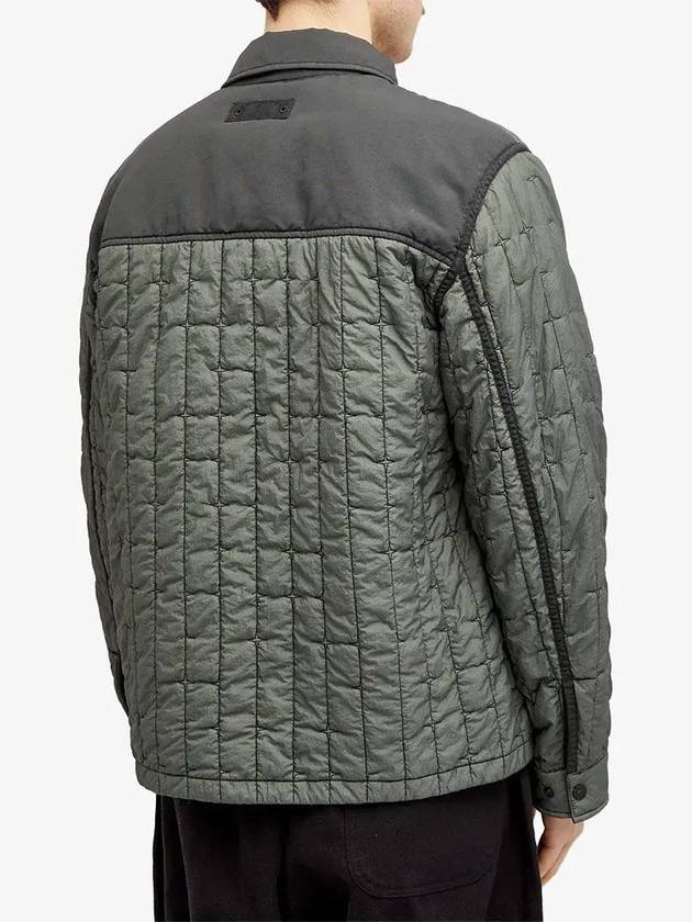 Men's Stella Wappen Patch Quilted Jacket Green - STONE ISLAND - BALAAN 4