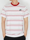 NSW Club Stripe Short Sleeve T Shirt White - NIKE - BALAAN 2