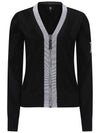 Official W BIG LOGO INTARSIA ZIP UP CARDIGAN BK - ANEWGOLF - BALAAN 1