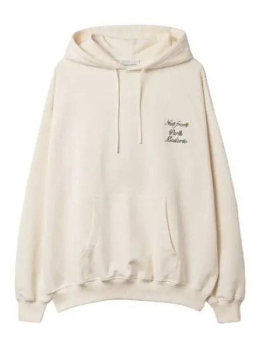 Droldmonsieur Le Hoody Slogan A Fleur Cream Hoodie Hooded Sweatshirt - DROLE DE MONSIEUR - BALAAN 1