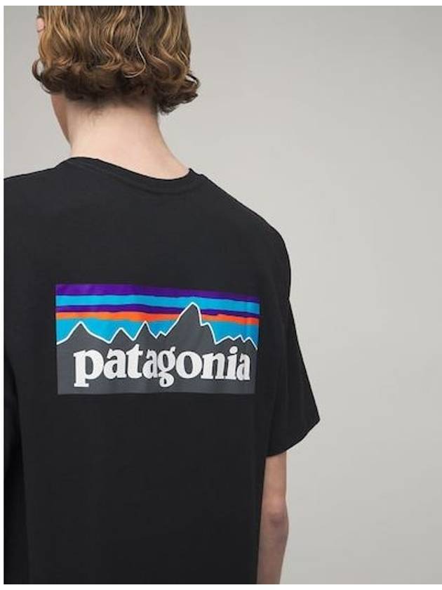 P 6 Logo Responsibili Short Sleeve T-Shirt Black - PATAGONIA - BALAAN 4