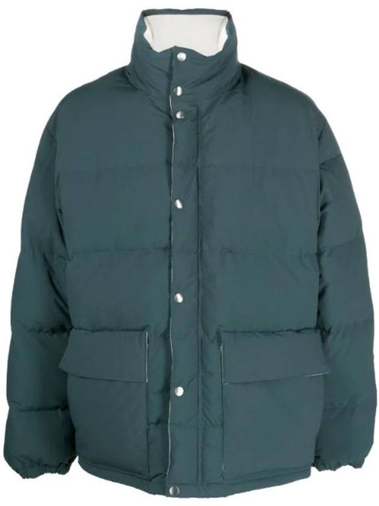 High Neck Padded Quilted Down Jacket Dark Green - JIL SANDER - BALAAN 1