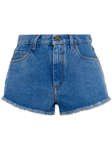 Etro Denim Shorts With Vintage Effect, Women's, Blue - ETRO - BALAAN 1