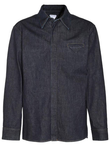 Indigo Denim Long Sleeve Shirt Indigo - BOTTEGA VENETA - BALAAN 1