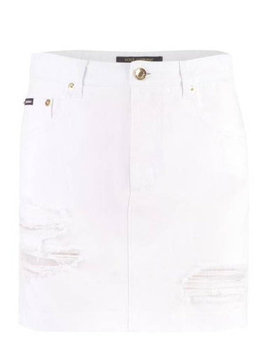 Short Skirt F4CPKDG8JQ6 S9001 WHITE - DOLCE&GABBANA - BALAAN 1