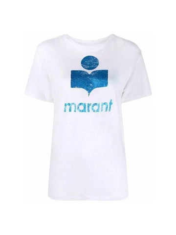 Zewel Logo Linen Short Sleeve T-Shirt White - ISABEL MARANT - BALAAN 1