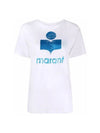 Zewel Logo Linen Short Sleeve T-Shirt White - ISABEL MARANT - BALAAN 1