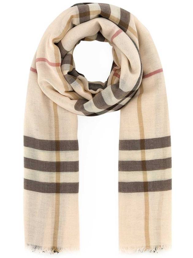 Check Lightweight Wool Scarf Alabaster - BURBERRY - BALAAN 2