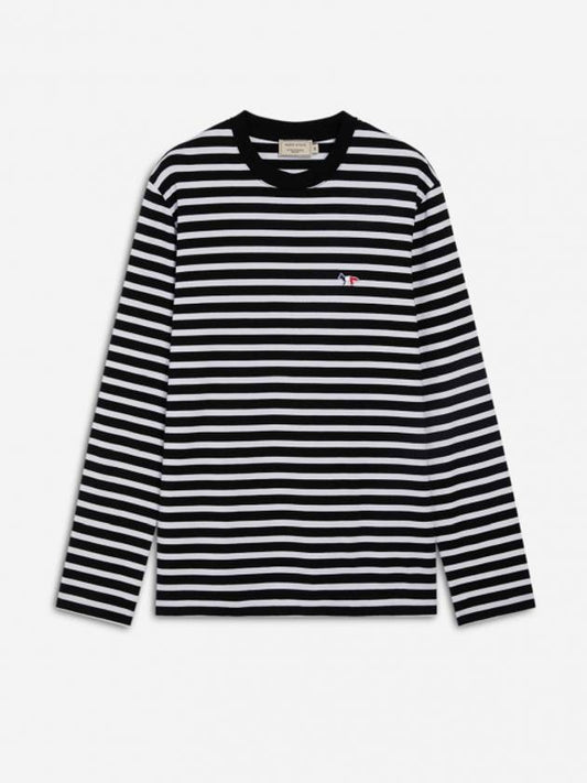 Fox Logo Stripe Long Sleeve T-Shirt White Black - MAISON KITSUNE - BALAAN 2