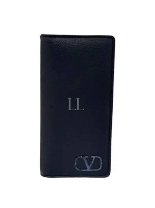 V logo signature men s long wallet P0U21YGP 0NO - VALENTINO - BALAAN 1