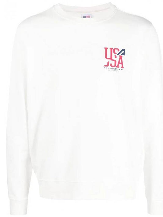 Iconic USA Logo Print Sweatshirt Ivory - AUTRY - BALAAN 2