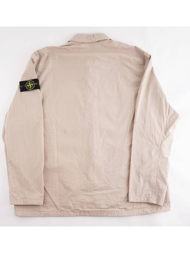 Wappen Patch Double Pocket Cotton Zip-Up Jacket Beige - STONE ISLAND - BALAAN 3