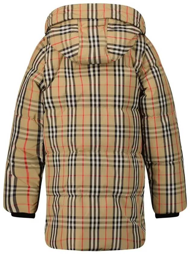 Kids Vintage Check Hooded Down Jacket Beige - BURBERRY - BALAAN 4