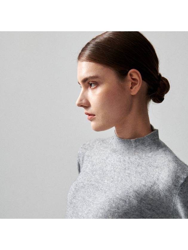 Mock Neck Lambs Wool Knit Top Grey - WHITE PROJECT - BALAAN 2