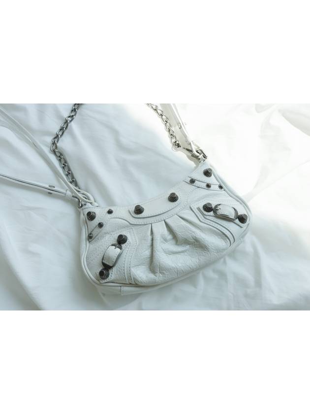 Le Cagole Chain Mini Shoulder Bag White - BALENCIAGA - BALAAN 3