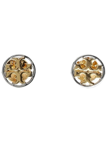 Miller Stud Earrings Silver Gold - TORY BURCH - BALAAN 2