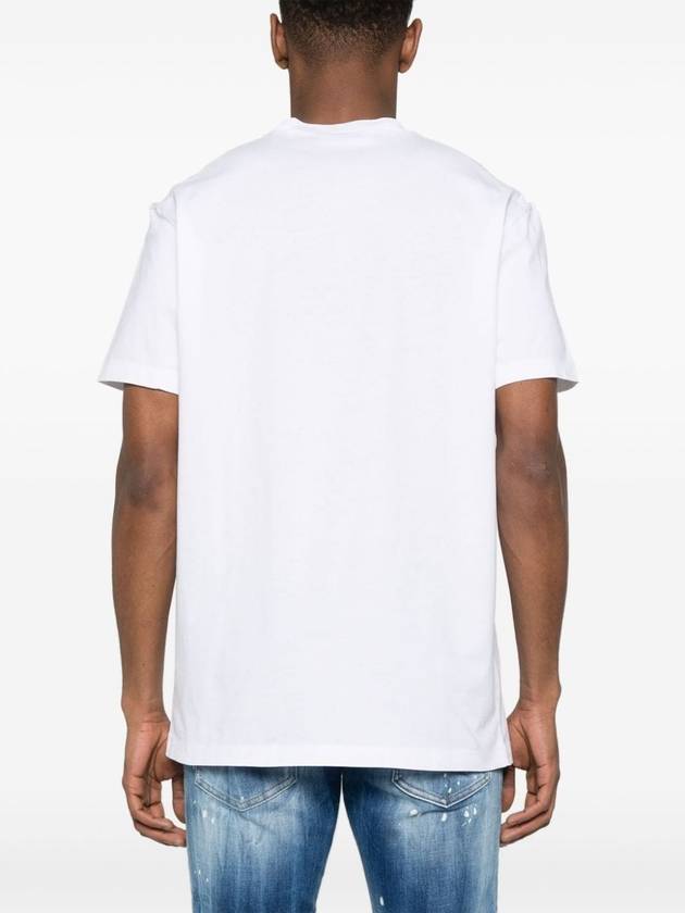 Logo Print Short Sleeve T Shirt White - DSQUARED2 - BALAAN 6