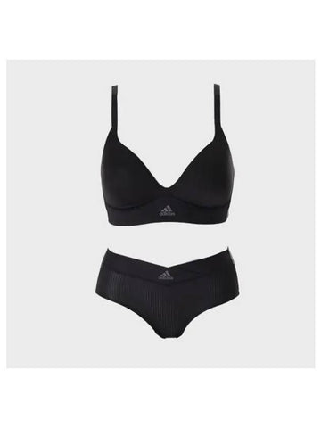 adidas UNDERWEAR No Wire Wide Wing Full Cup Bra Panty Set BK - ADIDAS - BALAAN 1