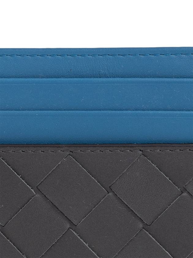 Intrecciato Two-Tone Card Wallet Blue Black - BOTTEGA VENETA - BALAAN 5