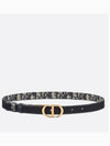 30 Montaigne Gold Hardware Jacquard Reversible Leather Belt Black Blue - DIOR - BALAAN 3