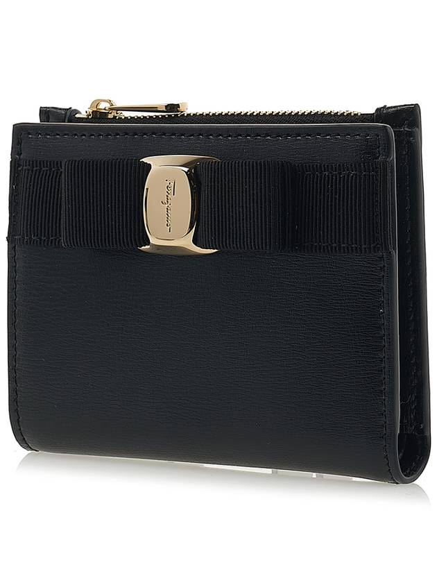 Vara Bow Half Wallet Black - SALVATORE FERRAGAMO - BALAAN 3