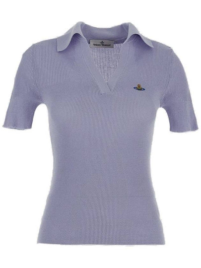 Marina Polo Knit Top Purple - VIVIENNE WESTWOOD - BALAAN 2