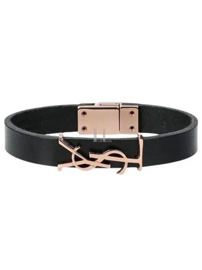 Opyum Leather Bracelet Black - SAINT LAURENT - BALAAN 2