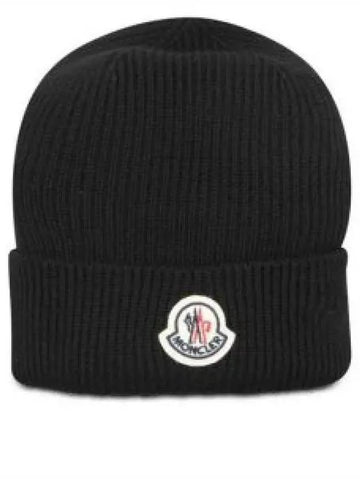 3B70500 A9342 999 Logo Patch Wool Beanie 1326224 - MONCLER - BALAAN 1