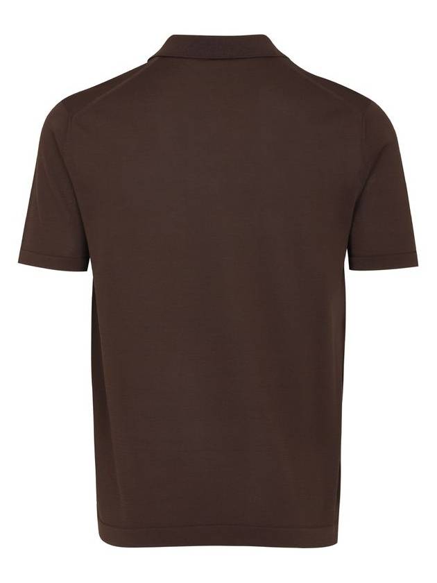 Men's Polo Short Sleeve Knit Top Brown - SOLEW - BALAAN 3