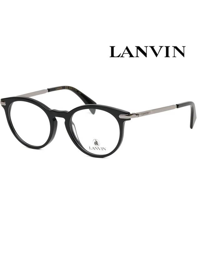 Glasses Frame LNV2619 001 Men Women Round Horned Frame - LANVIN - BALAAN 4