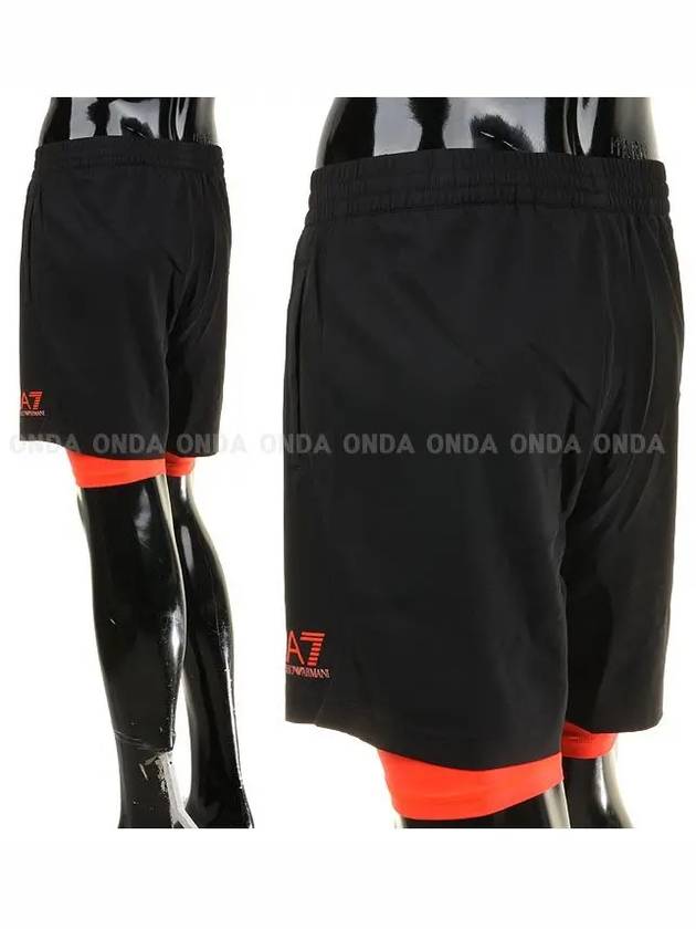 EA7 Layered Shorts Black - EMPORIO ARMANI - BALAAN 4