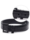 Monogram Crocodile Embossed Leather Belt Black - SAINT LAURENT - BALAAN 2