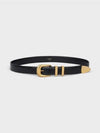 Women's Medium Western Leather Belt Black - CELINE - BALAAN 2