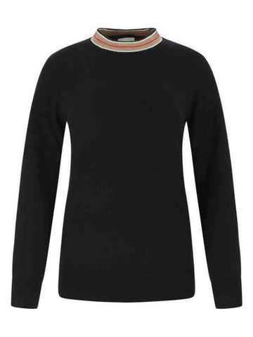 Tilda Cashmere Knit Top Black - BURBERRY - BALAAN.