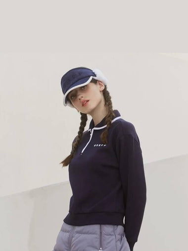 loose fit half zip-up t-shirt OF9103LBNAVY - ONOFF - BALAAN 1