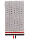 Wool Silk Cable Pointelle Muffler Light Grey - THOM BROWNE - BALAAN 2