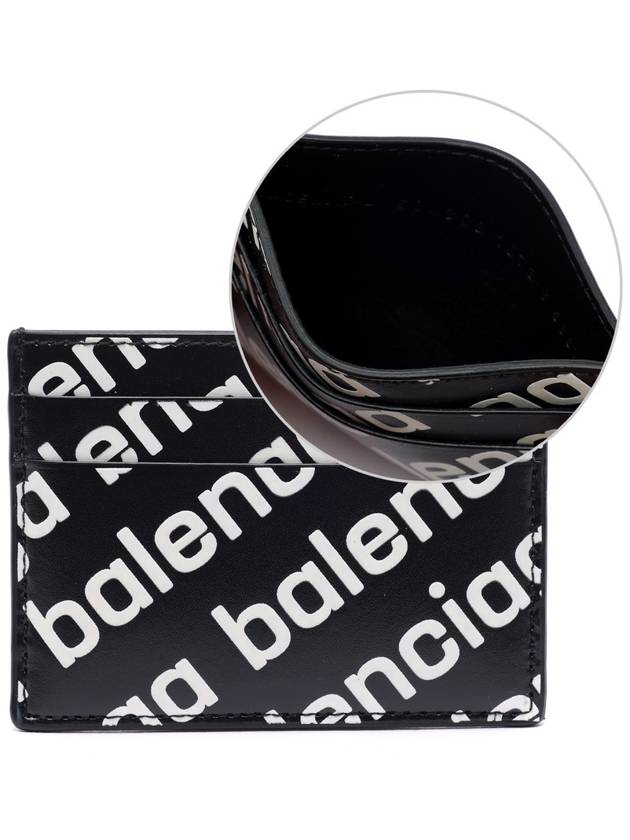 White Logo print Card Wallet Black - BALENCIAGA - BALAAN 2