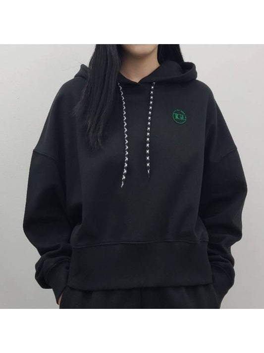 CROP HOODYBLACK GA1 WHD 01 N BLK - THE GREEN LAB - BALAAN 1