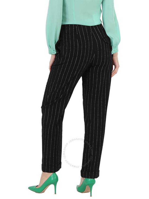 Moschino Black Pinstripe Wool-Blend Tailored Trousers, Brand Size 40 (US Size 6) - MOSCHINO - BALAAN 3