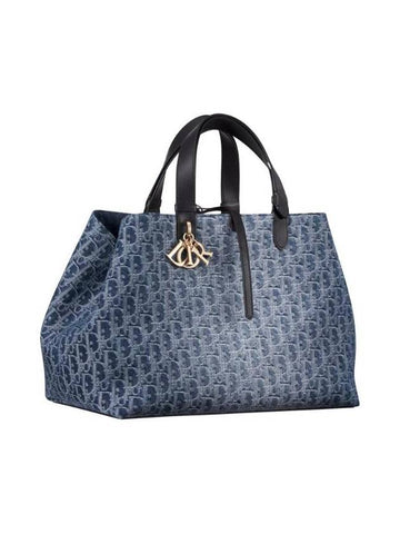 Oblique Toujours Large Tote Bag Blue - DIOR - BALAAN 1