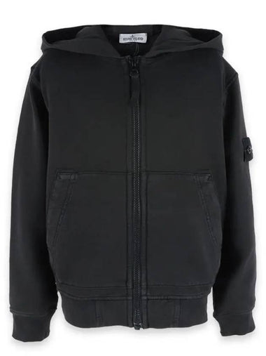 Stone Kids Waffen Patch Hood Zip up Black 761660740 V0029 - STONE ISLAND - BALAAN 1