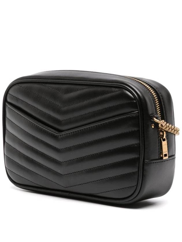 Lou Small Leather Cross Bag Black - SAINT LAURENT - BALAAN 4