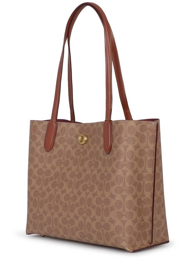 Willow Signature Canvas Tote Bag Brown - COACH - BALAAN 3