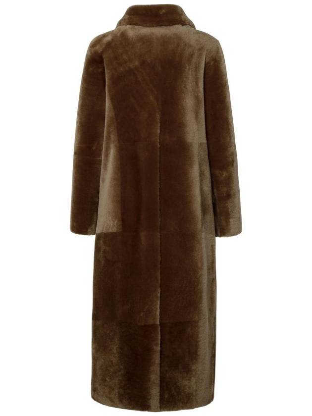 Blancha Long Brown Leather Fur Coat - BLANCHA - BALAAN 3